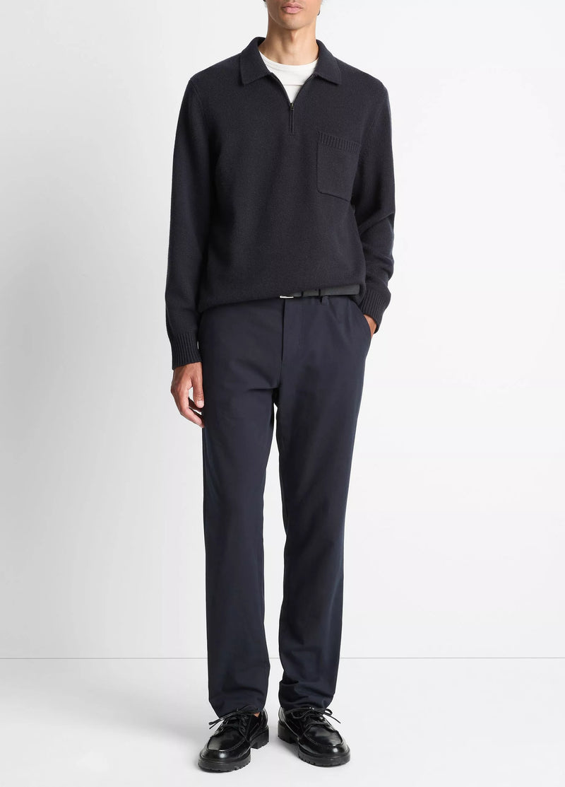Long Sleeve Zip Front Polo - Oak Hall