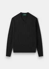 Hampshire Lambswool V-Neck Sweater - Charcoal