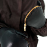 Lambskin Zip Mitten