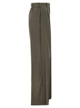 Trousers in Tropical Wool - Dark Green