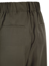 Trousers in Tropical Wool - Dark Green