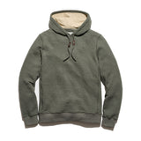 Billy Reid Box Quilt Hoodie Pullover in Washed Grey