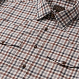 Madison Creek Bisley Check Western Shirt - Brown/Grey (detail)