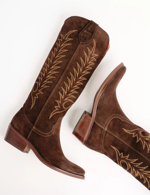 Blanca Suede Embroidered Boot - Oak Hall