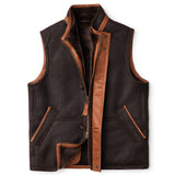 Madison Creek Bozeman Merino Lambskin Shearling Vest - Chocolate