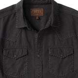 Madison Creek Branson Whipstitch Denim Shirt - Black Denim (detail)