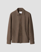 Boiled Wool Shirt Jacket - Brown