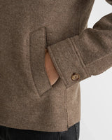 Boiled Wool Shirt Jacket - Brown