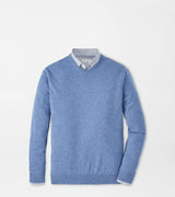Crown Heritage Cashmere V-Neck Sweater - Astral Blue