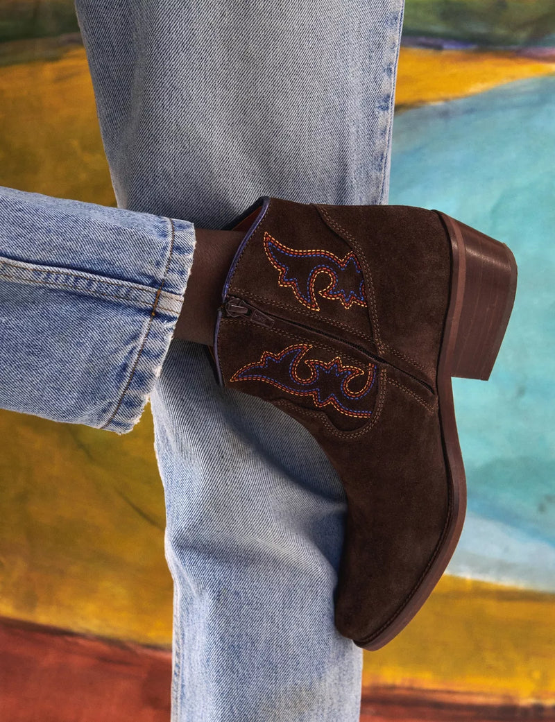 Cassidy Suede Embroidered Boot - Oak Hall