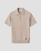 Cotton Linen Fine Knit Polo Shirt