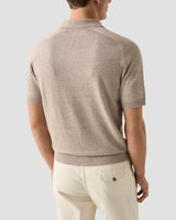 Cotton Linen Fine Knit Polo Shirt