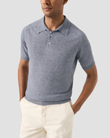 Cotton Linen Fine Knit Polo Shirt