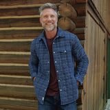 Criquet Corduroy Quilted Shacket - Dusty Blue Plaid