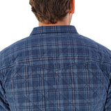 Criquet Corduroy Quilted Shacket - Dusty Blue Plaid