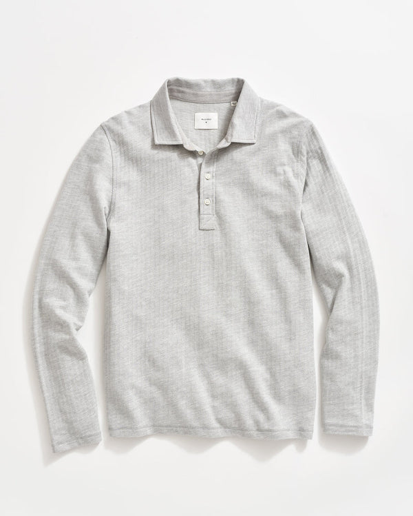 Long-Sleeve Herringbone Polo