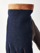 Deerskin Wool Tricot - Navy/Chocolate