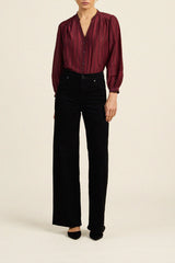 Pauline Blouse - Garnet Stripe