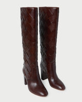 Loeffler Randall Goldy Woven Tall Boot - Espresso