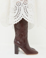 Loeffler Randall Goldy Woven Tall Boot - Espresso