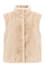 Faux Beaver Fur Vest - Champagne