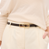 Brackish Bow Tie ACE Basin Abby Belt - Chocolate/Patterned Natural