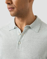 Cotton Linen Fine Knit Polo Shirt - Light Green