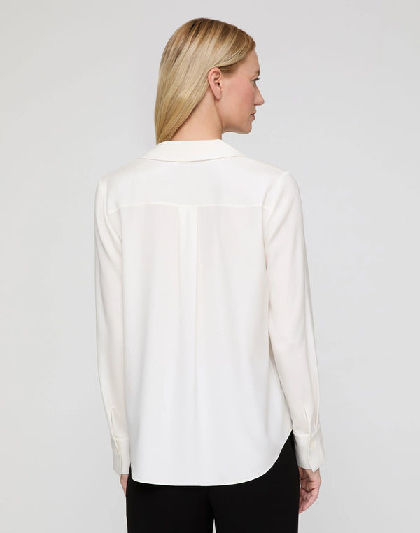 Scottie Notch Collar Hidden Closure Blouse - Oak Hall
