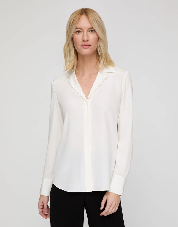 Scottie Notch Collar Hidden Closure Blouse - Oak Hall