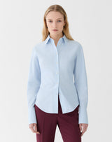 Cotton Oxford Fitted Shirt - Oxford Blue Multi