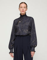 Blouse W/ Ruffle Stand Collar - Oak Hall