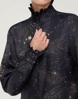 Blouse W/ Ruffle Stand Collar - Oak Hall