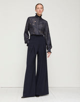 Blouse W/ Ruffle Stand Collar - Oak Hall