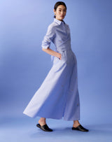 Embroidered Ls Tie Front/Wrap Back Dress