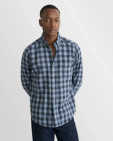 Block Check Flannel Shirt - Mid Blue