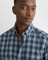 Block Check Flannel Shirt - Mid Blue