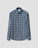 Block Check Flannel Shirt - Mid Blue