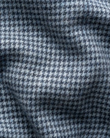 Houndstooth Check Flannel Shirt - Mid Blue