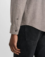 Houndstooth Check Flannel Shirt - Mid Grey