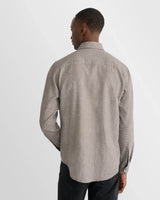 Houndstooth Check Flannel Shirt - Mid Grey