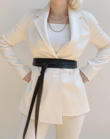 ADA Midi Wrap Leather Belt - Black