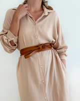 ADA Midi Wrap Leather Belt - Whiskey