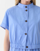 Travel Cotton Cropped Jacket - Blue Hydrangea
