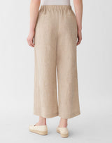 Columbus Cropped Wide-Leg Pant - Cadet Khaki Melange