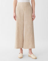 Columbus Cropped Wide-Leg Pant - Cadet Khaki Melange