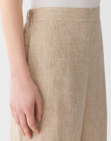Columbus Cropped Wide-Leg Pant - Cadet Khaki Melange
