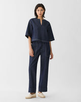 Chambray Highline Straight Ankle Pant - Shipyard Indigo