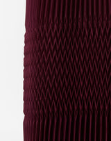 Satin Plissé Straight Midi Skirt - Aubergine