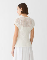 Lace Stitch Button Front Sweater