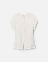 Lace Stitch Button Front Sweater
